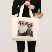 UW GEZINSPORTRAIT AANGEPASTE FOTO-TAS GROTE TOTE BAG (Voorkant (product))