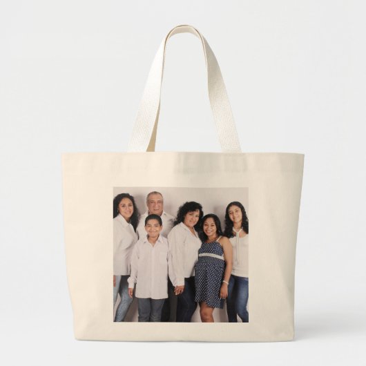 UW GEZINSPORTRAIT AANGEPASTE FOTO-TAS GROTE TOTE BAG (Voorkant)