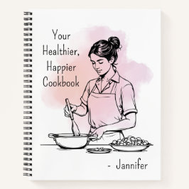Uw gezonder, gelukkiger waterverf kookboek notitieboek