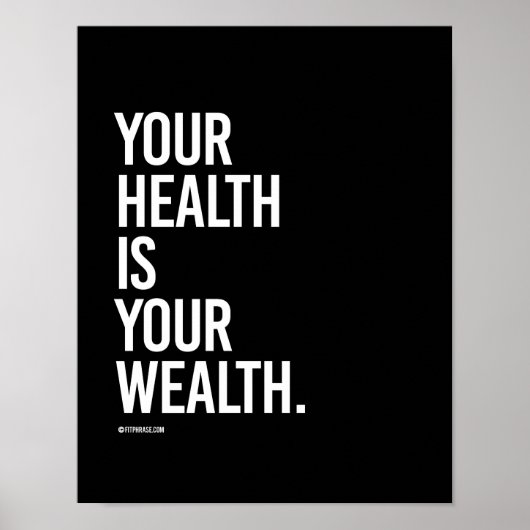 Uw gezondheid is uw rijkdom - trainingsfitness -. poster (Voorkant)