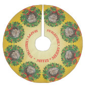 UW GOAT- OF PET-FOTO'S EN NAAM kerstgoud Kerstboom Rok (Voorkant)