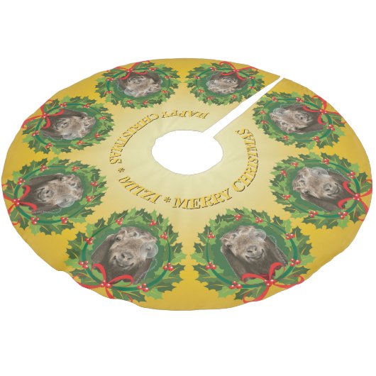 UW GOAT- OF PET-FOTO'S EN NAAM kerstgoud Kerstboom Rok (Gekanteld)