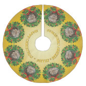 UW GOAT- OF PET-FOTO'S EN NAAM kerstgoud Kerstboom Rok (Voorkant)