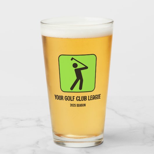 Uw Golf League / Seizoen Glas Tumbler (Voorkant gevuld)