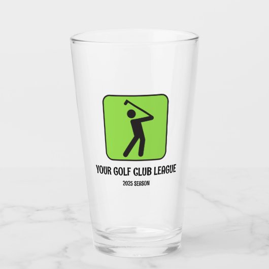 Uw Golf League / Seizoen Glas Tumbler (Voorkant)