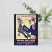 Uw gratis recht om te werken briefkaart (Staand voorkant)