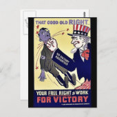 Uw gratis recht om te werken briefkaart (Voorkant / Achterkant)