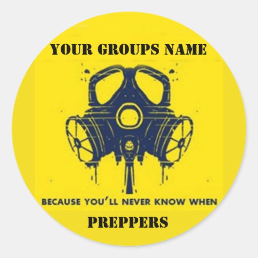 UW GROEPSNAAM RONDE STICKER (Voorkant)