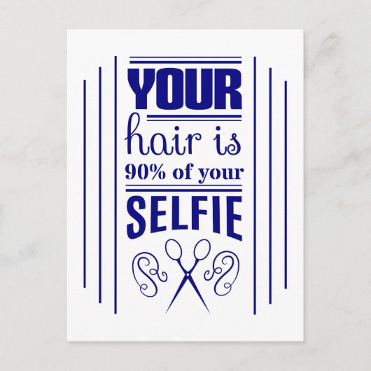 Uw haar is 90% van uw Selfie Briefkaart (Voorkant)