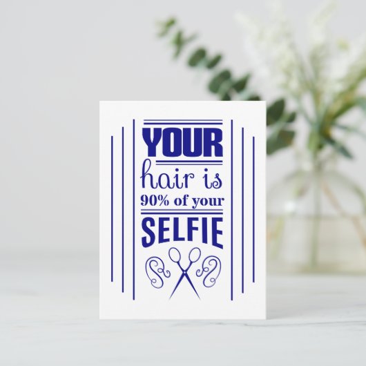 Uw haar is 90% van uw Selfie Briefkaart (Staand voorkant)