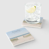 Uw Happy Place aangepaste locatie Stenen Onderzetter (Zijkant)