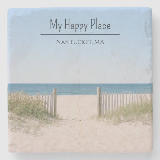 Uw Happy Place aangepaste locatie Stenen Onderzetter