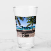 Uw Happy Place CHEERS Beer Glass JOUW NAAM Glas (Voorkant)