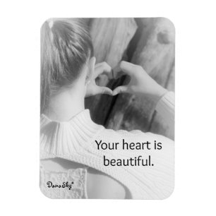 "Uw hart is mooi" Zwart/White Magnet Magneet