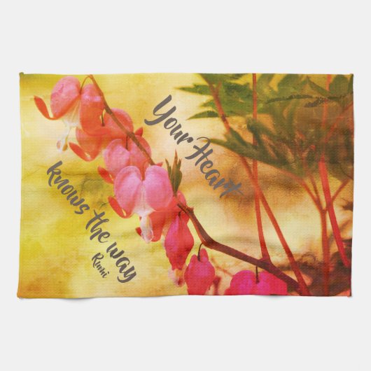 Uw hart kent bloedingen Inspirerend hart Theedoek (Horizontaal)