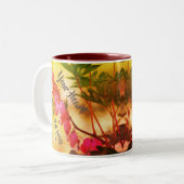 Uw hart kent bloedingen Inspirerend hart Tweekleurige Koffiemok (Voorkant links)