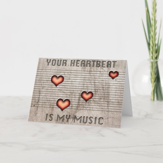 Uw hartslag is mijn muziek romatic greetingcard kaart (Voorkant)