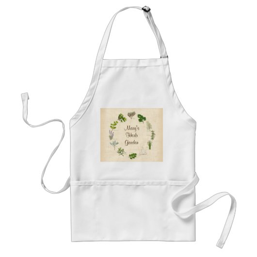 Uw Herb Garden Apron aanpassen Standaard Schort (Voorkant)