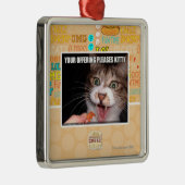 Uw het Aanbieden stelt Kat tevreden Metalen Ornament (Rechts)