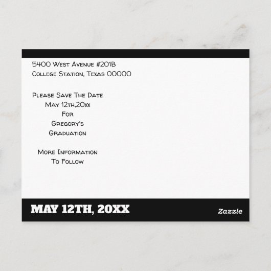 Uw Hogere Afstuderen van het Portret sparen de Dat Briefkaart (Achterkant)