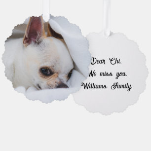 Uw hond aangepaste foto chihuahua gedenkteken ornament kaart