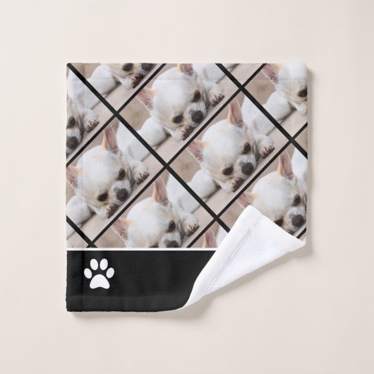 Uw hond aangepaste foto's chihuahua patroonnaam bad handdoek (Wasdoekje)