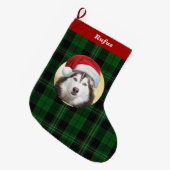 UW Hond Dragen een Santa Hat Foto Kerstmis Grote Kerstsok (Voorkant (Hangend))