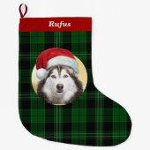 UW Hond Dragen een Santa Hat Foto Kerstmis Grote Kerstsok (Voorkant)