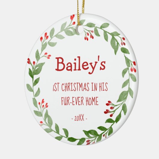 Uw hond Foto 1 Kerstmis in FurEver Home Keramisch Ornament (Links)