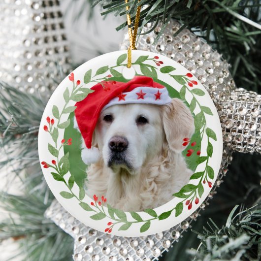 Uw hond Foto 1 Kerstmis in FurEver Home Keramisch Ornament