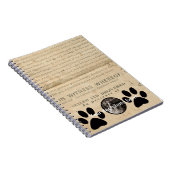 Uw hond Foto in Paws 1860 Legal Document Funny Notitieboek (Rechterzijde)