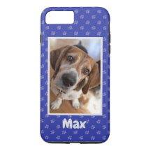 Uw Hond Foto & Naam Puppy Hondenpoot Royal Blue