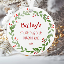 Uw hond Foto Waterverf 1 Kerstmis Ornament
