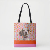 Uw hond Fotonaam Lettertype Kleuropties Canvas tas (Voorkant)