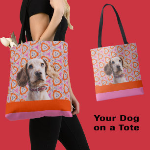 Uw hond Fotonaam Lettertype Kleuropties Canvas tas