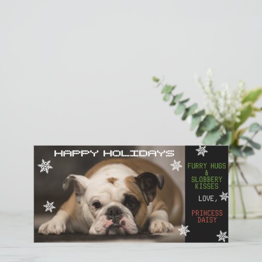 Uw hond is kerst feestdagenkaart (Staand voorkant)