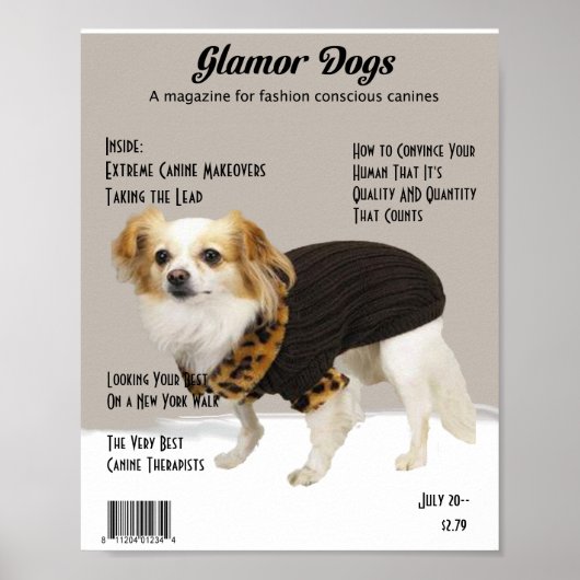Uw hond op een Hoesje van het Tijdschrift "Glamour Poster (Voorkant)