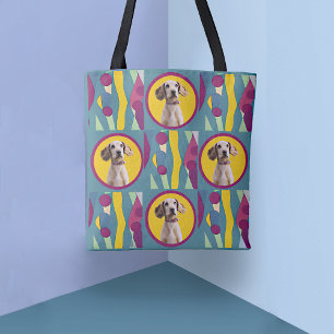 Uw hond op modern Abstract patroon Tote Bag
