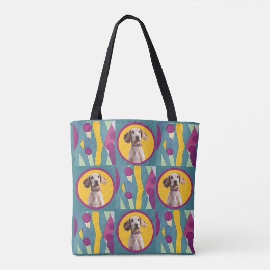 Uw hond op modern Abstract patroon Tote Bag (Achterkant)