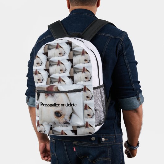 Uw hond puppy aangepaste foto chihuahua en tekst bedrukte rugzak (Insitu (model))
