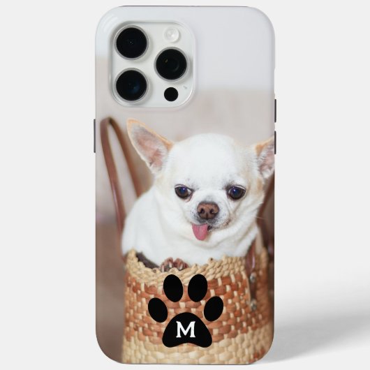 Uw hond puppy aangepaste foto chihuahua Monogram Case-Mate iPhone Case (Achterkant)