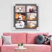 Uw hond puppy aangepaste fotocollage chihuahua canvas afdruk (Insitu (Woonkamer))