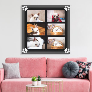 Uw hond puppy aangepaste fotocollage chihuahua canvas afdruk