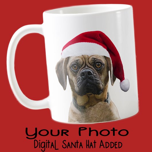 Uw Hond Santa Hat Foto Custom Kleur Gift Mam Mok