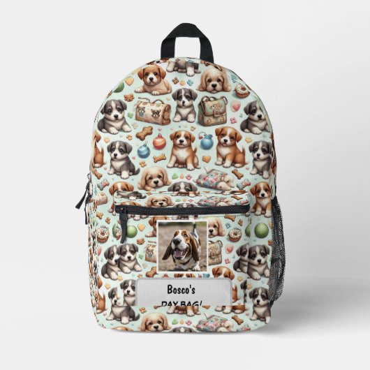 Uw honden eigen gepersonaliseerde Day Bag Bedrukte Rugzak (Voorkant)