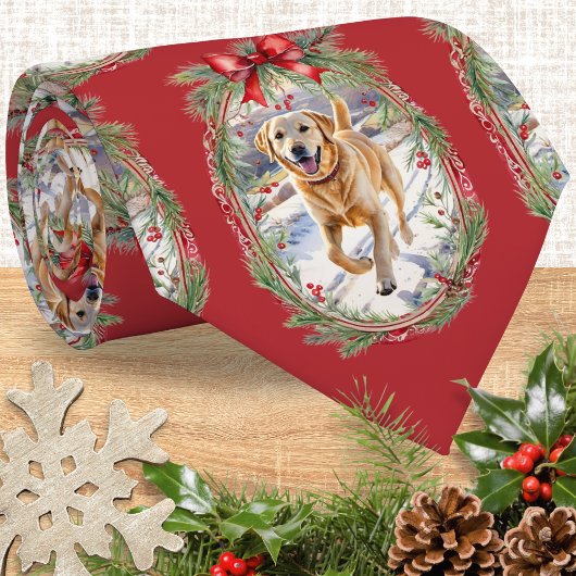 Uw Honden Foto Aangepaste Heren Kerstmis Stropdas