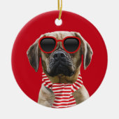 Uw Hondenfoto w / Leuke digitale Kerst Accessoires Keramisch Ornament (Voorkant)