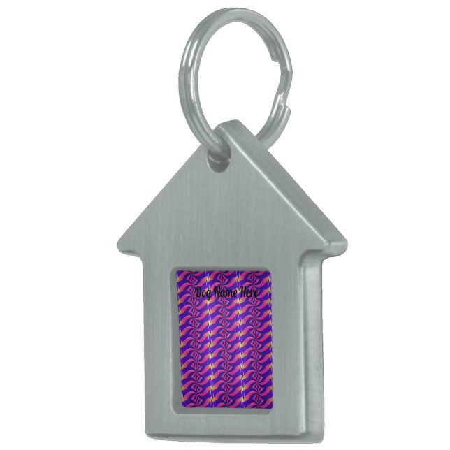 Uw hondennaam tekst met ingelijst Pet Dog of Cat L Huisdieren Naamplaatje (Voorkant Rechts)