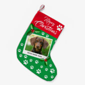 Uw hond's Photo Cute Dog Kleine Kerstsok (Voorkant (Hangend))