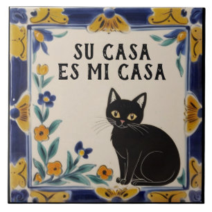 Uw Huis is Mijn Huis - Grappige Spaanse Kat Humor Tegeltje